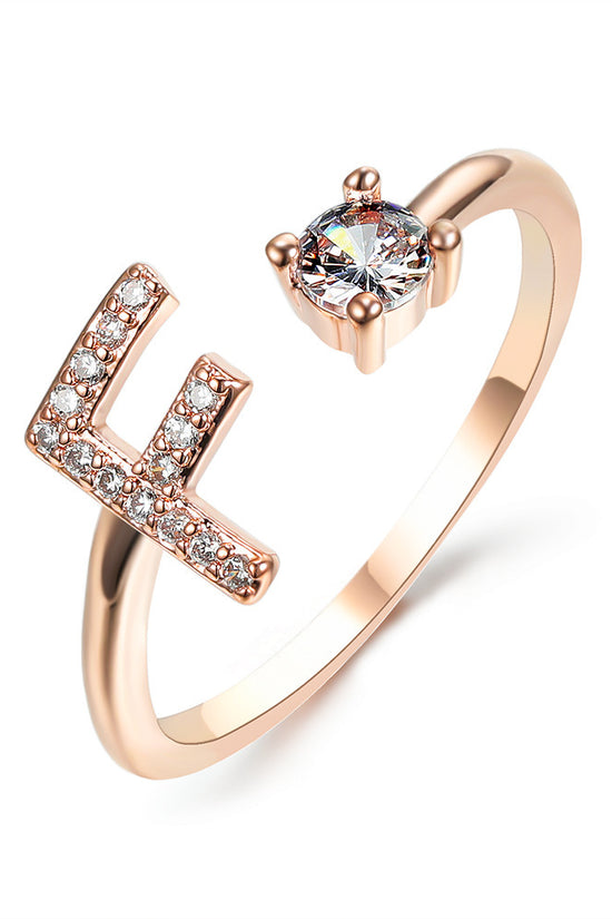 New Design Adjustable 26 Initial Letter Ring Fashion Jewelry For Women Simple Elegant Jewelry