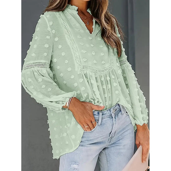 Womens Business Casual Tops Long Sleeve V Neck Dressy Office Work Fall Shirt Blouse