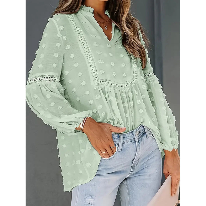 Womens Business Casual Tops Long Sleeve V Neck Dressy Office Work Fall Shirt Blouse
