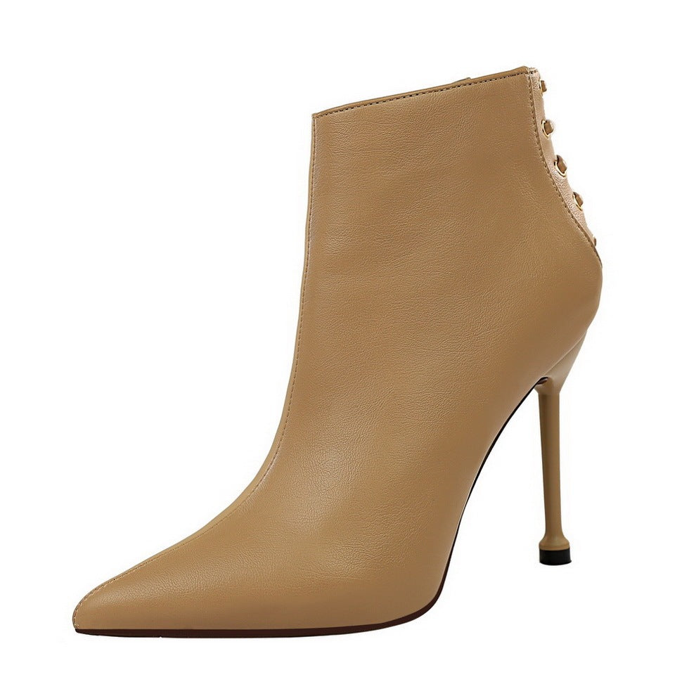 High Heel Pointed Toe Short-tube Women's Boots